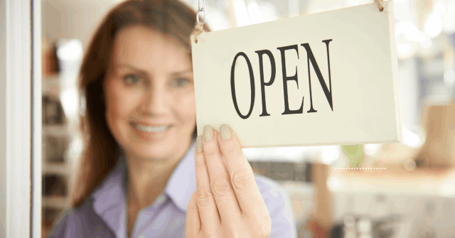 Woman opening business